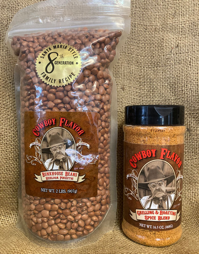 Bunkhouse Beans and jar of Grilling and Roasting Spice Blend