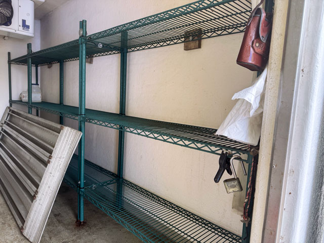 shelves inside refrigerator trailer