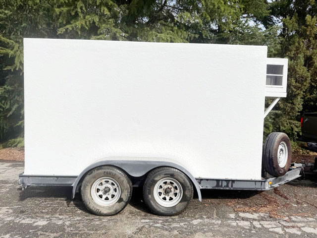 shelves inside refrigerator trailer