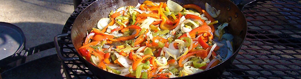 Mixed peppers and onions